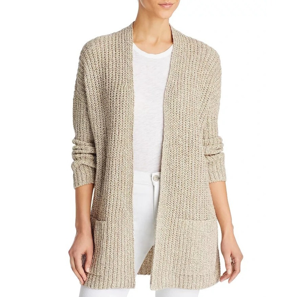 Eileen Fisher Organic Cotton Patch Pocket Cardigan Wheat Size‎ XS  $268 NEW